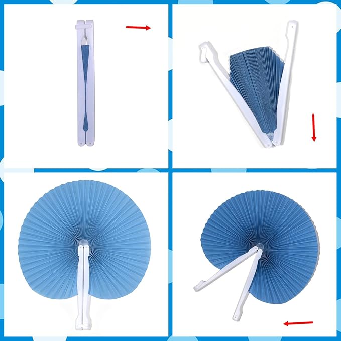 12 Packs Decorative Paper Folding Hand Fans Handheld - Image 6