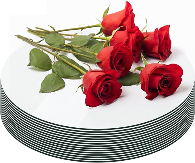 Round Mirror Centerpieces, Acrylic Circular Plates by Cunnikku