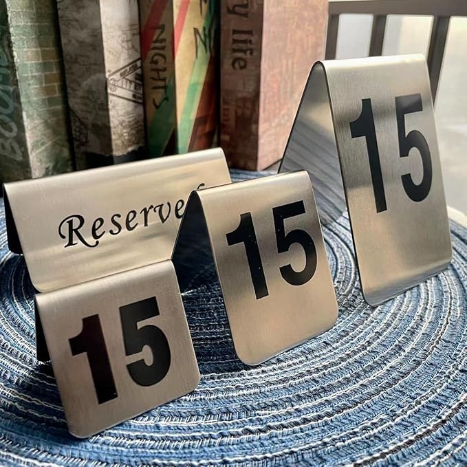 10 Pcs Metal Place Cards Stackable Tent Style Table Numbers，Place Card Holders - Image 5