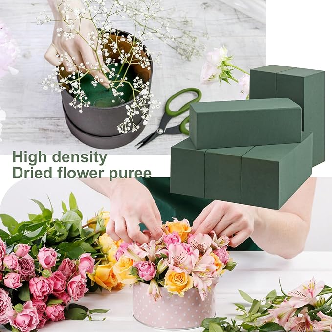 IHDYPPEW 8 PCS Green Floral Foam Blocks, Dry and Wet Florist Foam - Image 5