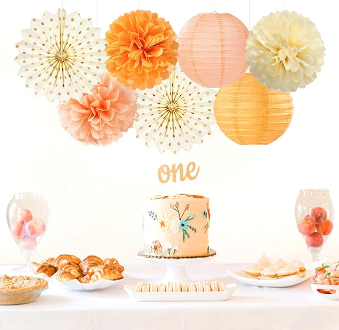 Beige-Orange Peach Fall-Boho Hanging Party-Decorations - Image 4