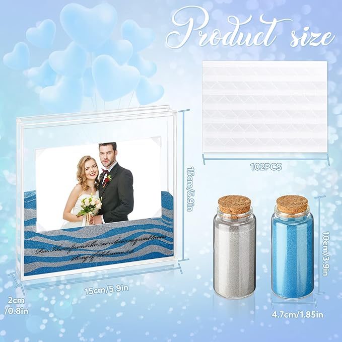 Sand Ceremony Kit for Wedding Includes Clear Acrylic Unity Sand Ceremony Photo - Image 2