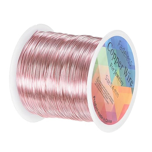 0.4mm Jewelry Wire, 26 Gauge 328FT Craft Wire Copper Beading Wire by MMETERXITY