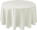 Biscaynebay Textured Fabric Round Tablecloths 90", Ivory Water Resistant by Biscaynebay