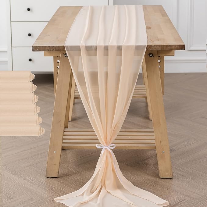 6Pack 9ft Chiffon Table Runner 14x108 Inch Sheer Romantic Table Runner - Image 6