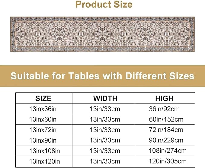 Farmhouse Vintage Flower Table Runner Morris Floral Farmhouse Rustic Coffee - Image 4