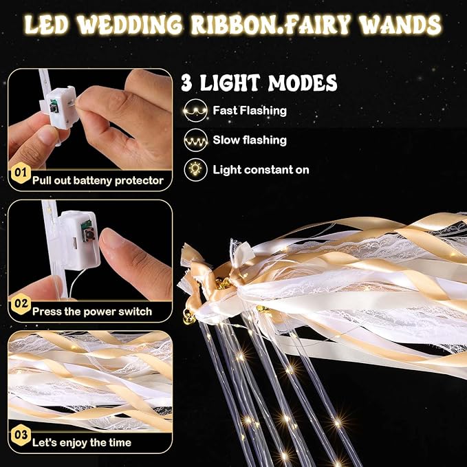 100 Pcs Wedding Wands Ribbon Streamers - Image 4