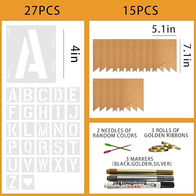 15 PCS Custom Banner Set DIY Blank Flags - Image 2
