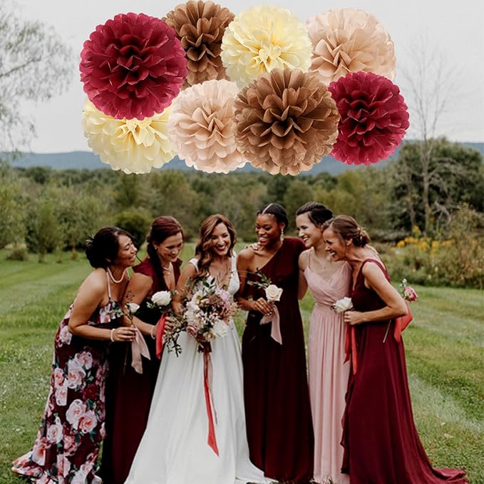 Brown Burgundy Champagne-Gold Party-Decorations - Image 6