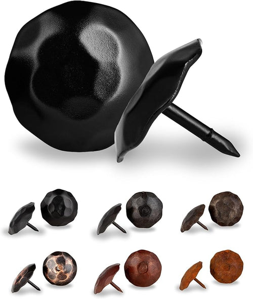 10 Pack 1.25" Round Head Iron Clavos Decorative Nails – Black – Handmade Rustic by BorderlandRusticHardware
