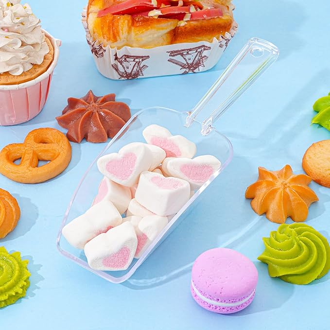 4Pcs Clear Plastic Ice Scoop for Freezer, Mini Candy Popcorn Scoops for Buffet - Image 6