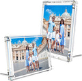 NIUBEE Picture Frames 5x7 Acrylic, Diamond Edge Design, Magnetic Family Thick by NIUBEE
