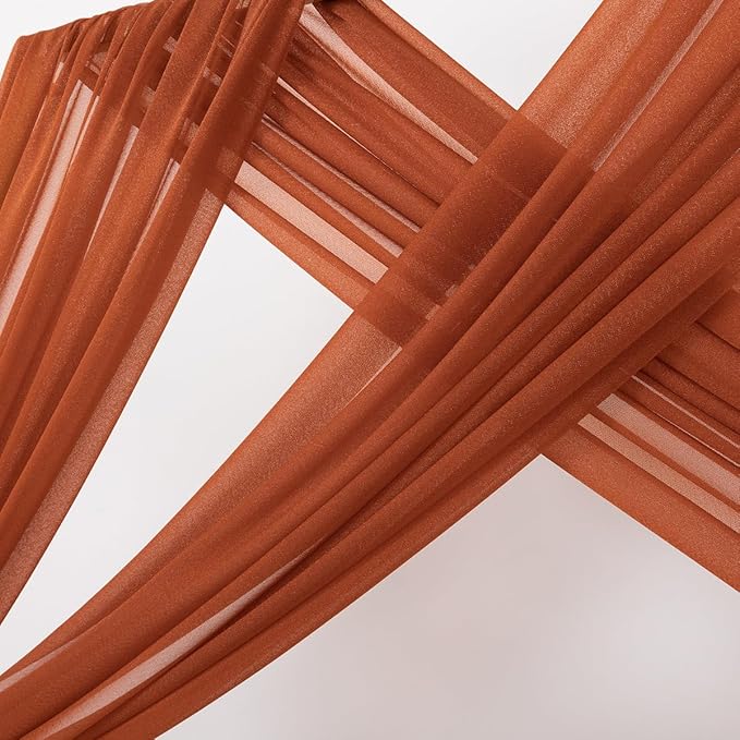 MLMC Terracotta Wedding Arch Draping Fabric 2 Panels 29" x 20 FT Extra Long - Image 3