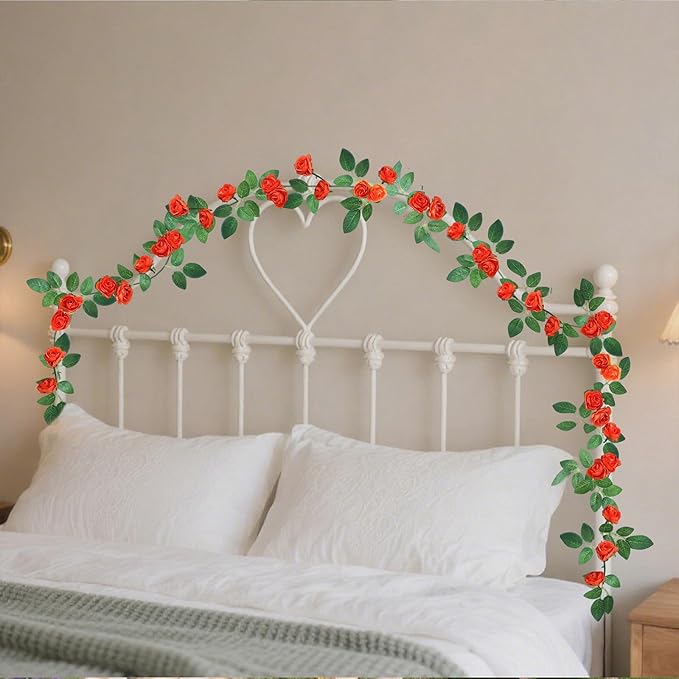4 Packs Artificial Rose Garland: 31.48Ft Each Fake Flower Vine - Image 6