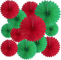 20 Pcs Red Green Hanging Paper Fan, Hanging Honeycomb Round Paper Fans by Zankubom