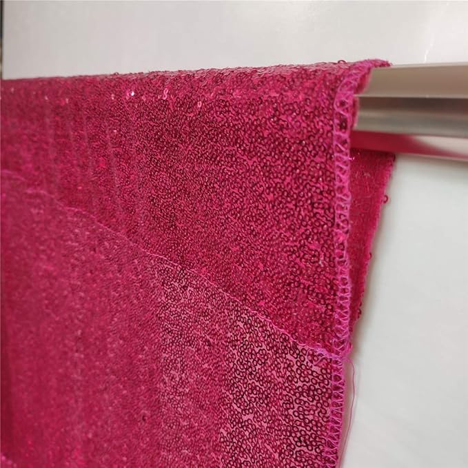 Eternal Beauty Sequin Backdrop Curtains, 2x8 Ft-2 Panels Hot Pink Back Drop - Image 7