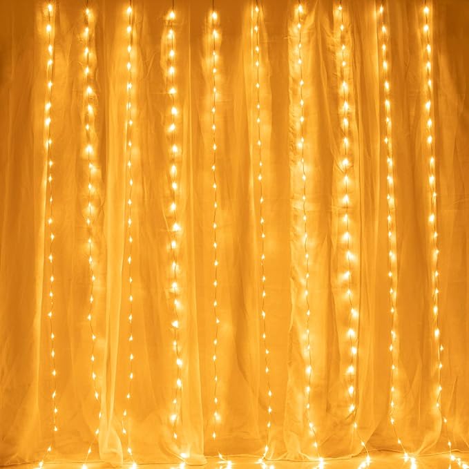 AWQ 300 LED 6.6ft x 9.8ft Window Curtain String Light Window Fairy Lights 8 by AWQ