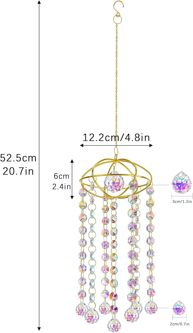H&D HYALINE & DORA Planet Shape Gold Crystal Suncatcher Crystal Ball Prism - Image 5