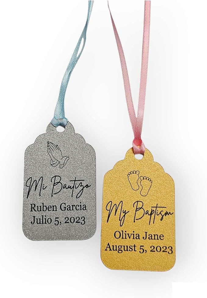 Mi Bautizo Baptism Christening Personalized Thank You Tags 20 pcs - Image 9