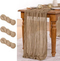 MLMW 3 Pack Fall Table Runner Boho Nude Brown Cheesecloth Table Runner Autumn by MLMW