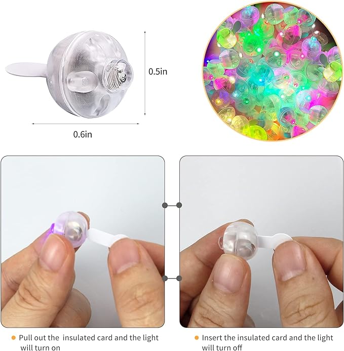 Aogist 100pcs Mutilcolor Balloon Lights, Long Standby Time Waterproof Mini Ball - Image 5