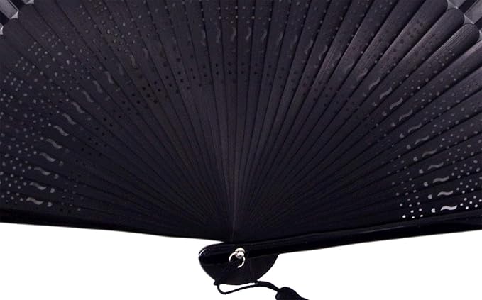 Amajiji 8.27" Hand Held Bamboo Silk Folding Fan Hand Fan, Chinese/Japanese - Image 5