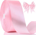NESCCI 100 Yards Ribbon, 1-1/2 Inch Pink Satin Ribbon, Single Face Satin Ribbons by NESCCI