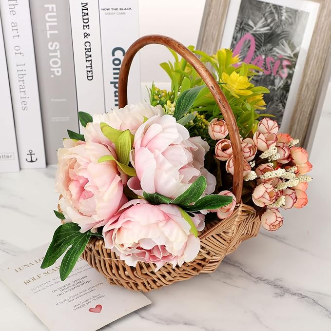 DULRLLY 2 Pcs Handwoven Flower Basket - Image 3