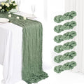 6Pcs Sage Green Cheesecloth Table Runner 120 Inch Green Cheesecloth Table by Unknown