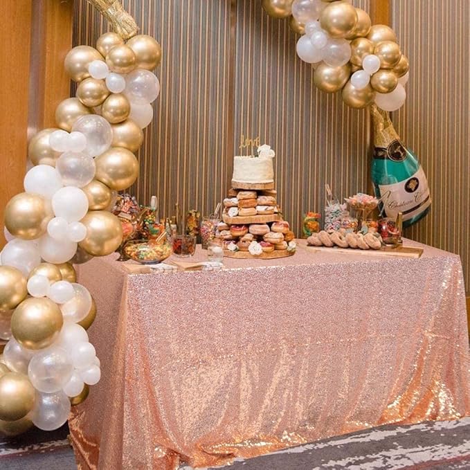 ShinyBeauty Rose Gold Table Cloths - Image 2