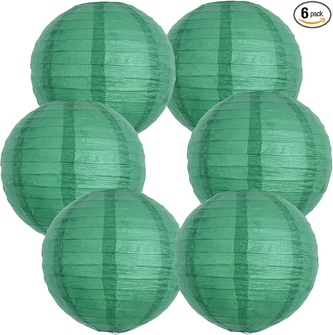 BEISHIDA 12-Inch Green Round Paper Lanterns Hanging Decorative Chinese Paper by Beishida