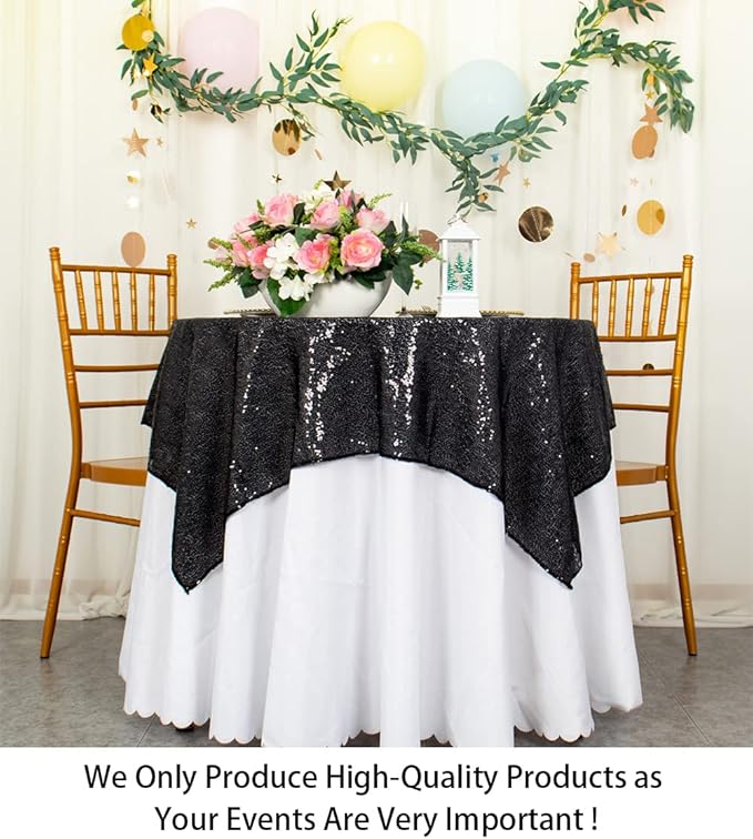 ShinyBeauty Sequin Tablecloth Table Linen Table Cover Table Overlays - Image 2