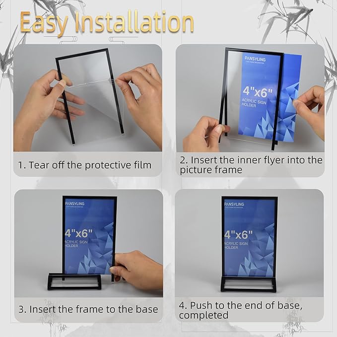 4x6 Picture Frames Acrylic Sign Holder 6 Pack Menu Stands, Double-sided Picture - Image 5