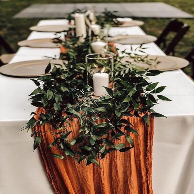 12 Pack Terracotta Cheesecloth Table Runner 20 x 120 inch Gauze 10FT Semi Sheer - Image 7