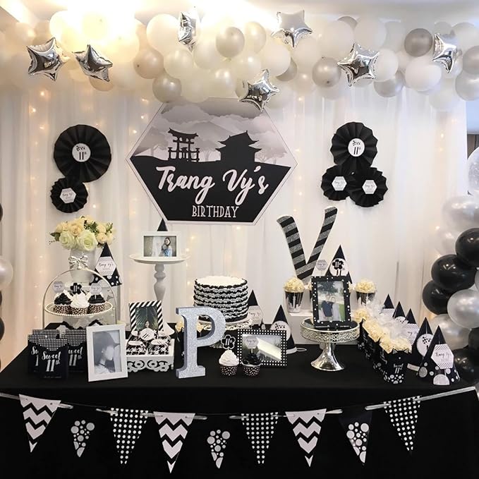 TONIFUL 8 Inch Silver Glitter Letter P Table Centerpiece A-Z Silver Birthday - Image 6