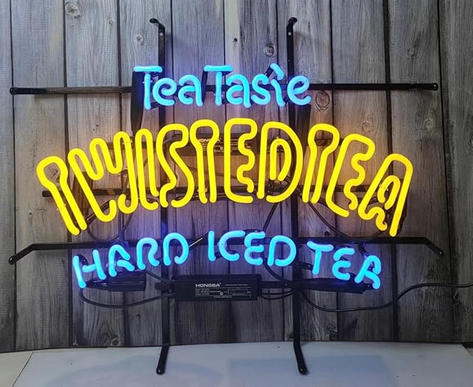 Handmade Real Glass Tea Tasie Twisted Tea Hard Iced Tea Neon Tube Beer 24 X 20 - Image 2