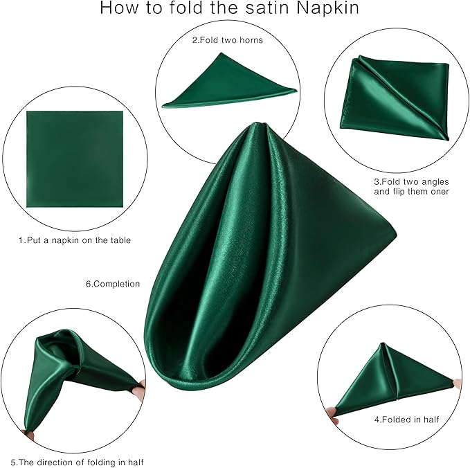 36 Pack Square Satin Dinner Napkins, 16x16 Inches Silky Soft Smooth Table Cloth - Image 7