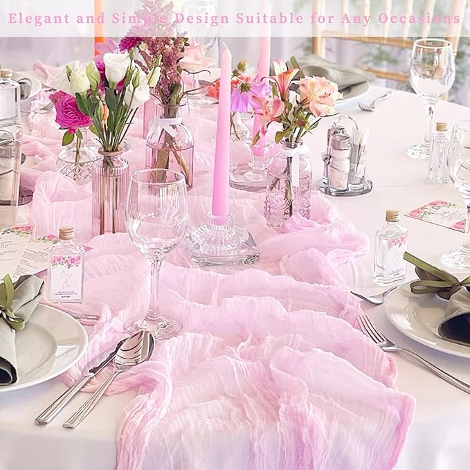 Light Pink Cheesecloth Table Runner 6 Pack 10FT Rustic Gauze Fabric Cheese - Image 7