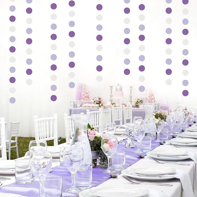 Purple Silver Birthday Party-Decorations Streamers - 52FT Graduation Hanging - Image 6