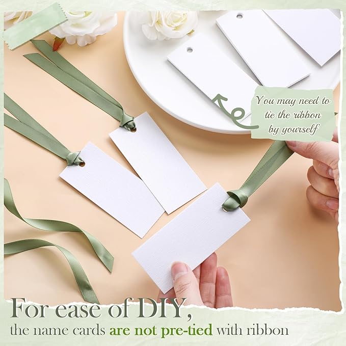 50 Pcs Name Place Cards for Table Setting Blank Wedding Place Cards - Image 3