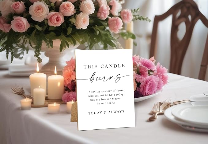 Funeral Sign, 8x11 White Minimalist Style Loss of Loved One Memorial Sign - Image 4