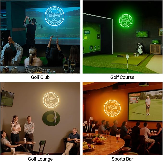 Custom LED 19th Hole Golf Neon Sign, Personalized Neon Name Signs - Image 7