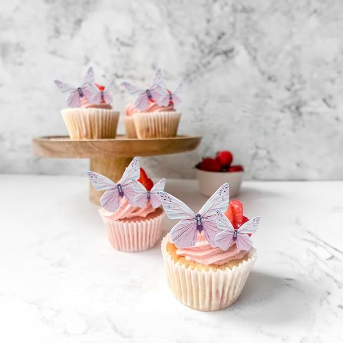 Ephlyn 72Pcs Edible 3D Butterfly Cupcake Toppers Cute Butterfly Picks Realistic - Image 7