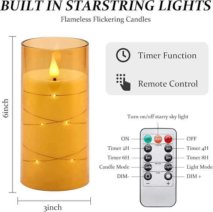 Aignis Flickering Flameless Candles Battery Operated Candles LED Candles - Image 6