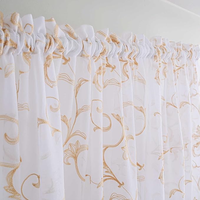 MYSTIC-HOME Sheer Curtains White 63 Inches, Boho Curtains - Image 3