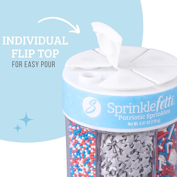 Sweets Indeed Sprinkles 6 Cell Edible Sprinkle Mix Jimmies Perfect - Image 4