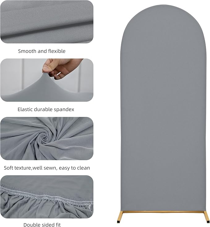 Wedding Arch Cover 7.2FT Arch Backdrop Cover Spandex Fitted Arch Cover - Image 5