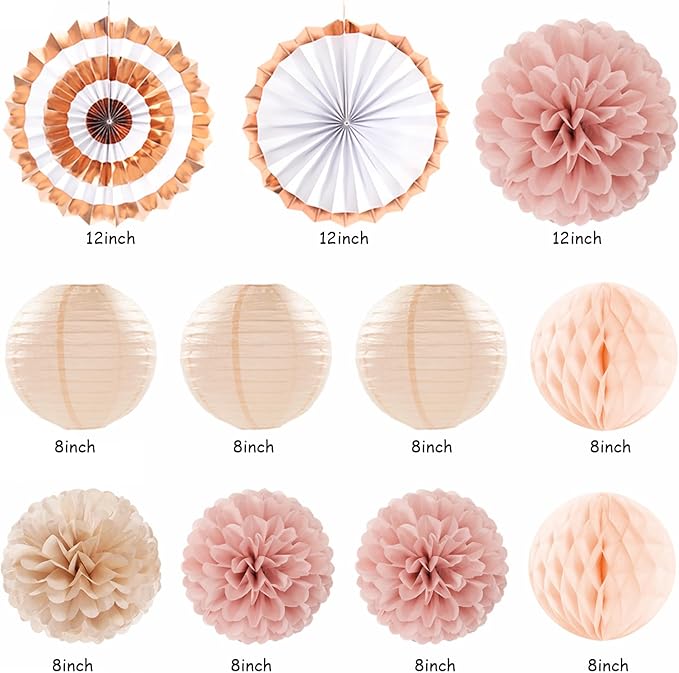 Blush-Pink Rose-Gold Fall Birthday Party-Decorations - Image 3