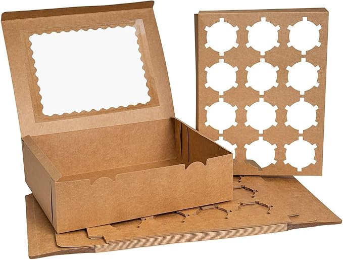 Rarapop 6 Pack Cupcake Boxes Hold 12 Standard Cupcakes, Food Grade Cupcake - Image 2