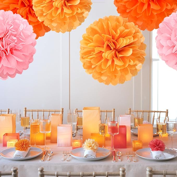 Pink-Orange Groovy-Thanksgiving Engagement Party-Decorations - Image 6